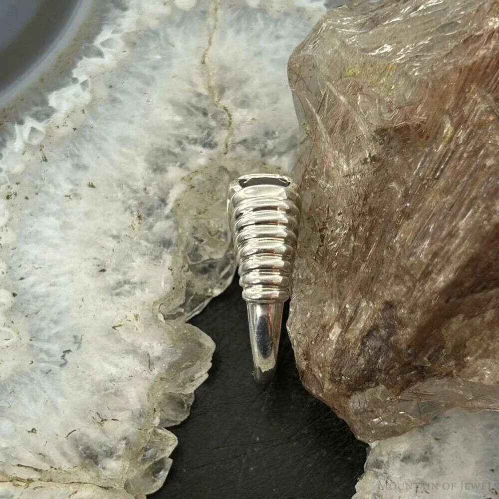 Carolyn Pollack Sterling Faceted Smokey Quartz Decorated Ring Sz 6.25 For Women